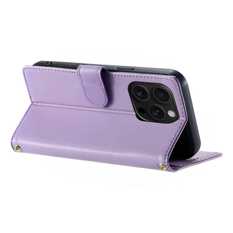 For iPhone 16 Pro Cute Cats Magnetic Closure Vegan Leather Phone Case with Strap
