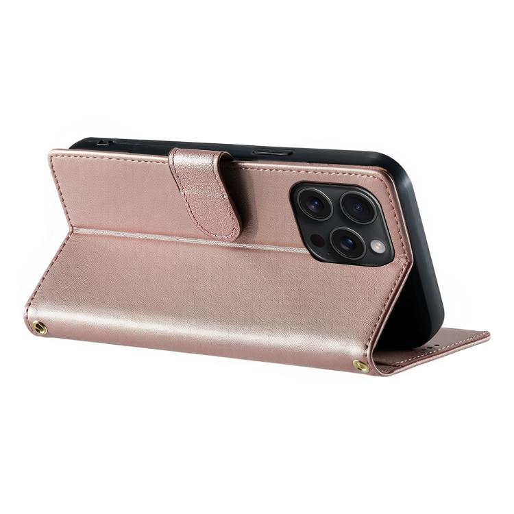 For iPhone 15 Pro Max Cute Cats Magnetic Closure Vegan Leather Phone Case with Strap