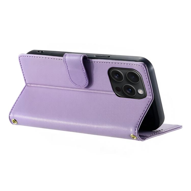 For iPhone 15 Pro Max Cute Cats Magnetic Closure Vegan Leather Phone Case with Strap
