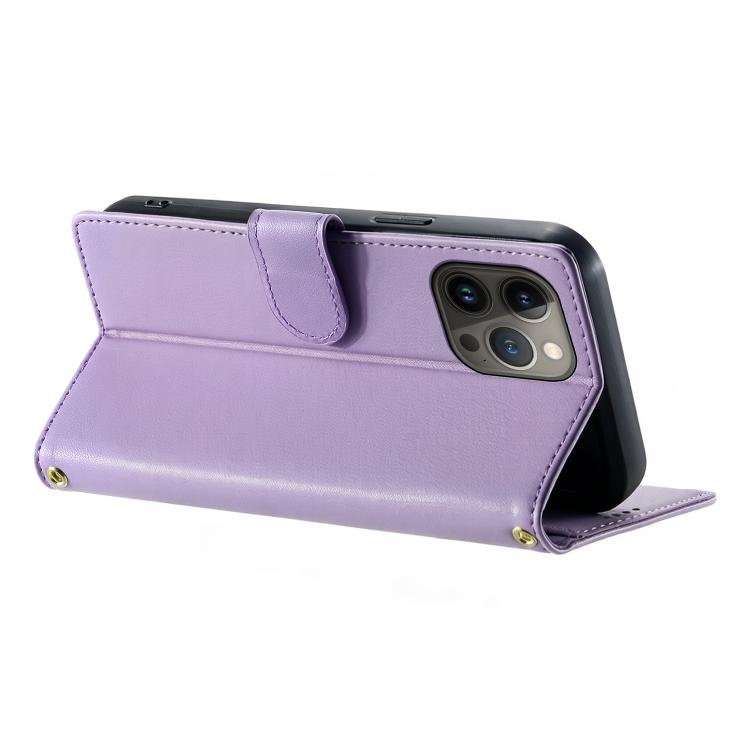 For iPhone 13 Pro Max Cute Cats Magnetic Closure Vegan Leather Phone Case with Strap