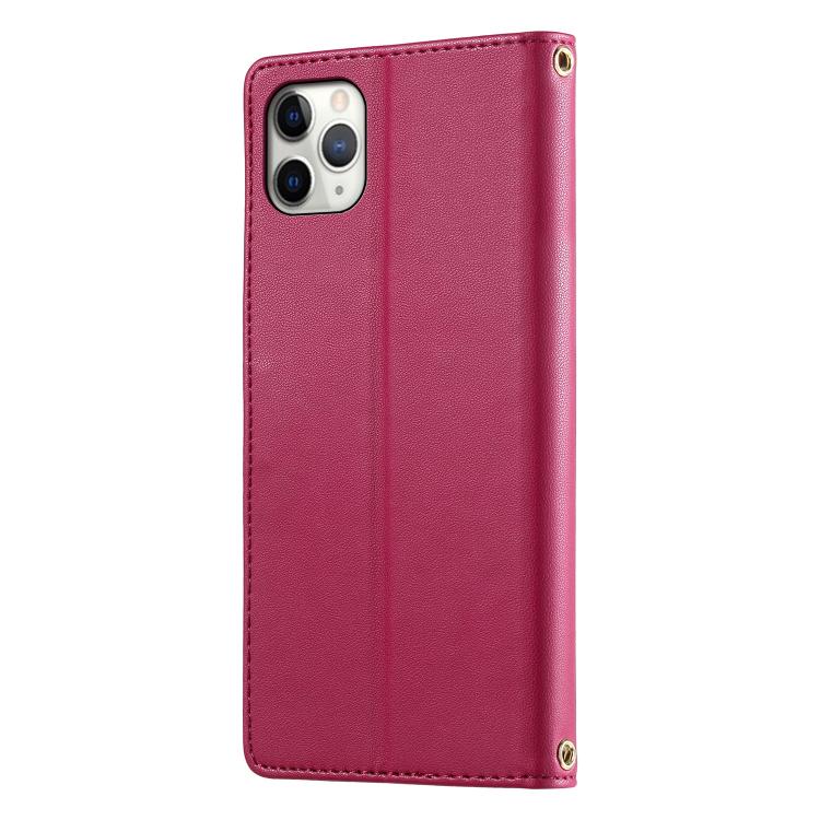 For iPhone 11 Pro Max Cute Cats Magnetic Closure Vegan Leather Phone Case with Strap