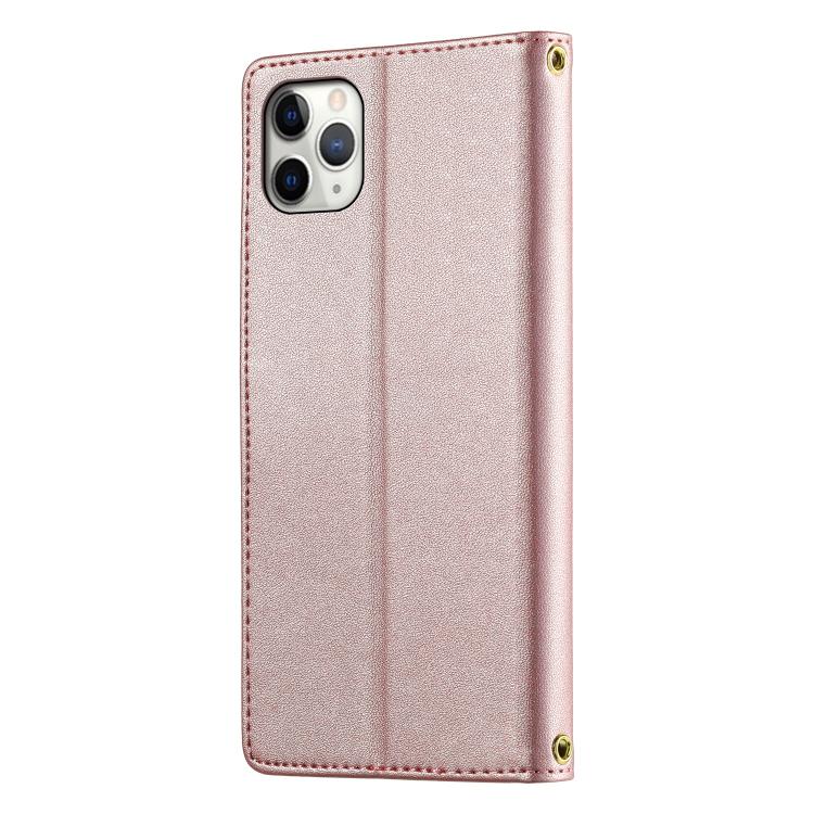For iPhone 11 Pro Max Cute Cats Magnetic Closure Vegan Leather Phone Case with Strap