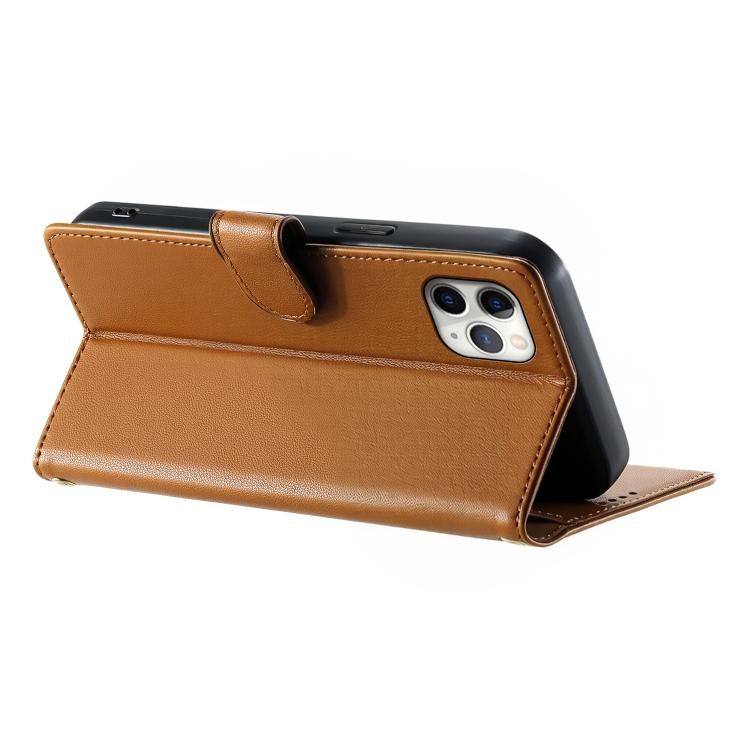 For iPhone 11 Pro Max Cute Cats Magnetic Closure Vegan Leather Phone Case with Strap