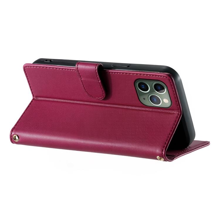 For iPhone 11 Pro Cute Cats Magnetic Closure Vegan Leather Phone Case with Strap