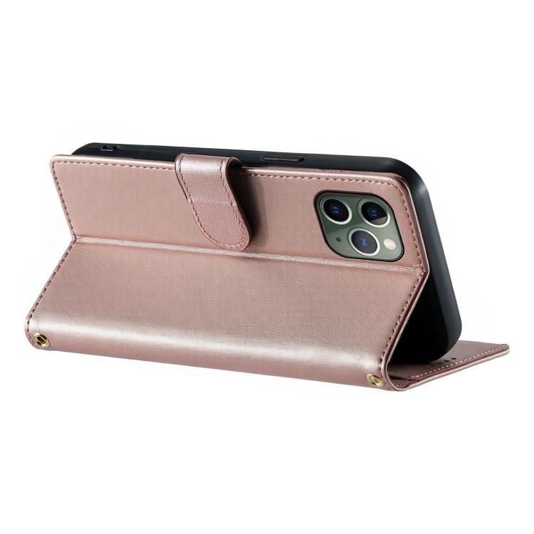 For iPhone 11 Pro Cute Cats Magnetic Closure Vegan Leather Phone Case with Strap