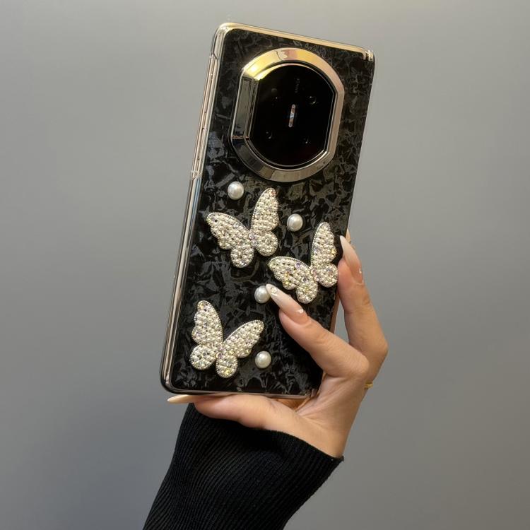 For Huawei Mate X7 Shell Texture 3D Pearl Butterfly Pattern Shockproof Phone Case