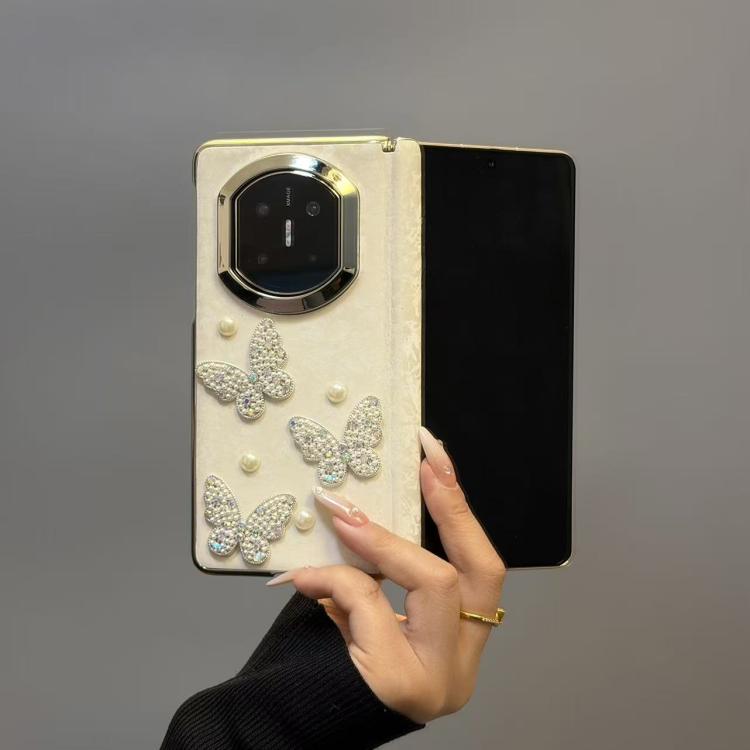 For Huawei Mate X6 Shell Texture 3D Pearl Butterfly Pattern Shockproof Phone Case