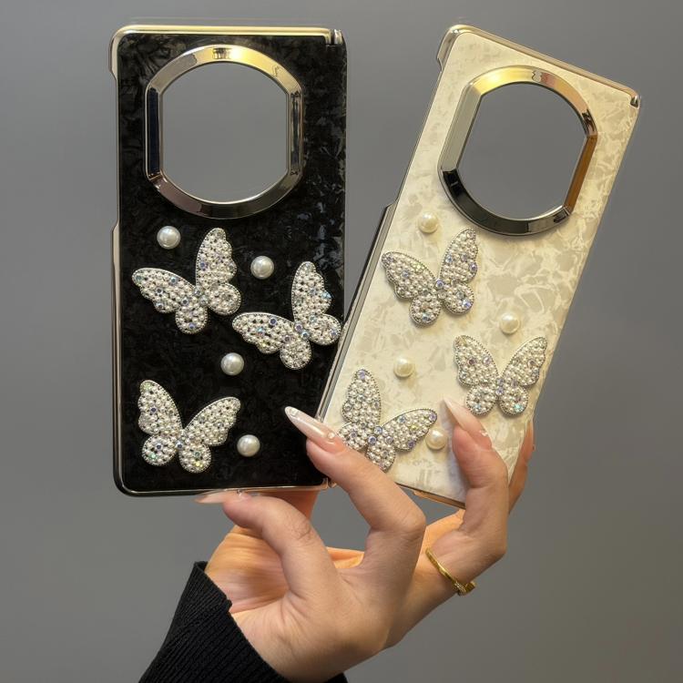 For Huawei Mate X6 Shell Texture 3D Pearl Butterfly Pattern Shockproof Phone Case