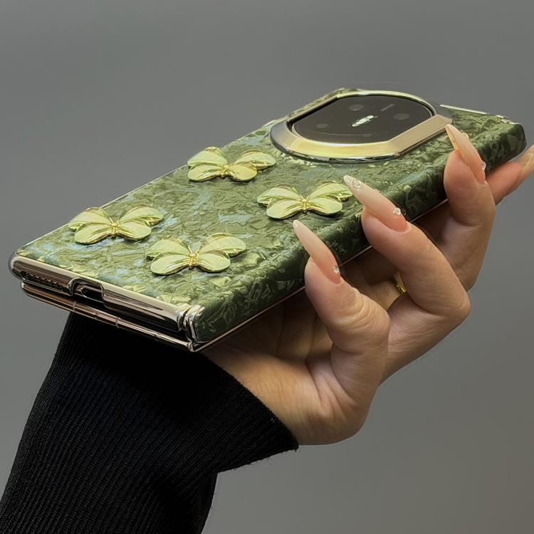 For Huawei Mate X6 Shell Texture Butterfly Pattern Shockproof Phone Case - Green