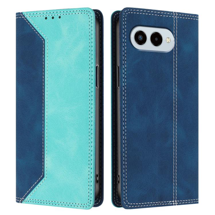 For T-Mobile Revvl 8 / T Phone 3 5G Skin Feel Two-tone RFID Blocking Vegan Leather Phone Case