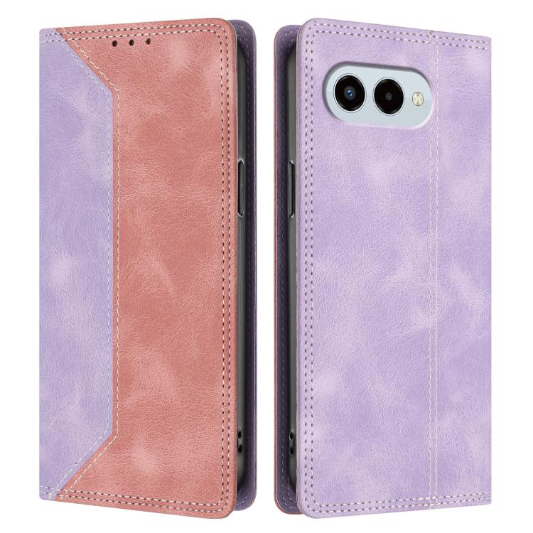 For T-Mobile Revvl 8 Pro / T Phone 3 Pro 5G Skin Feel Two-tone RFID Blocking Vegan Leather Phone Case