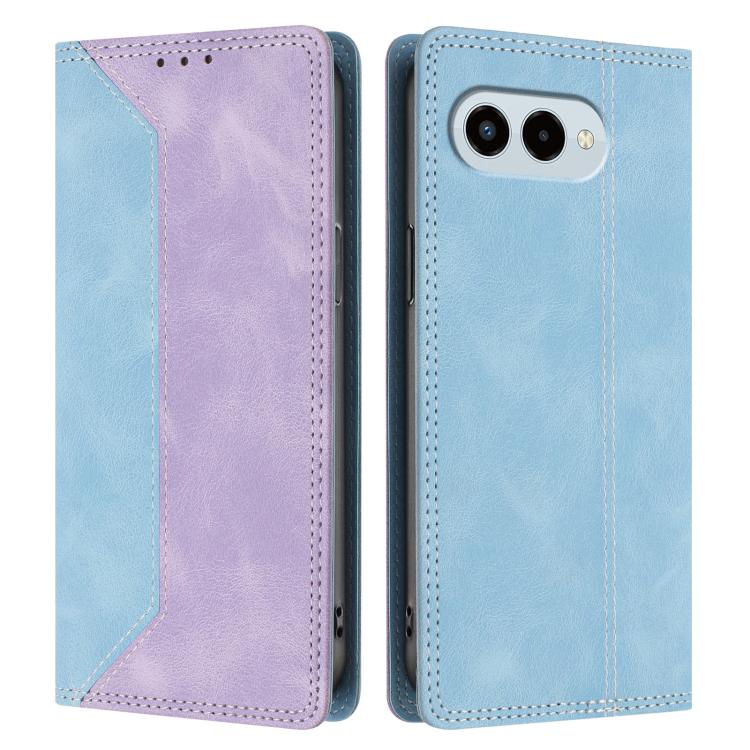 For T-Mobile Revvl 8 Pro / T Phone 3 Pro 5G Skin Feel Two-tone RFID Blocking Vegan Leather Phone Case