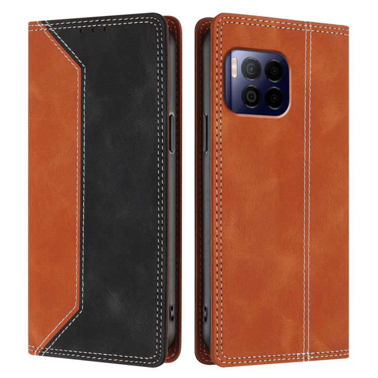 For T-Mobile Revvl 7 Pro / T Phone 2 Pro 5G Skin Feel Two-tone RFID Blocking Vegan Leather Phone Case