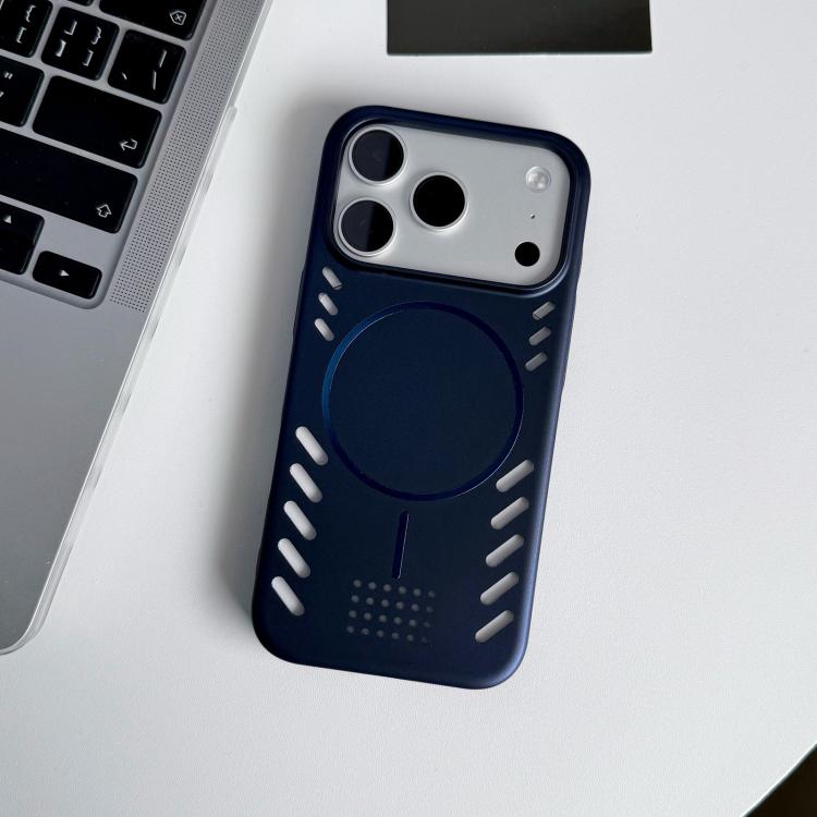 For iPhone 13 Metallic Paint Cooling PC Magnetic Phone Case