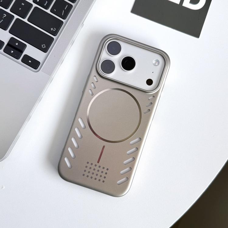 For iPhone 13 Metallic Paint Cooling PC Magnetic Phone Case