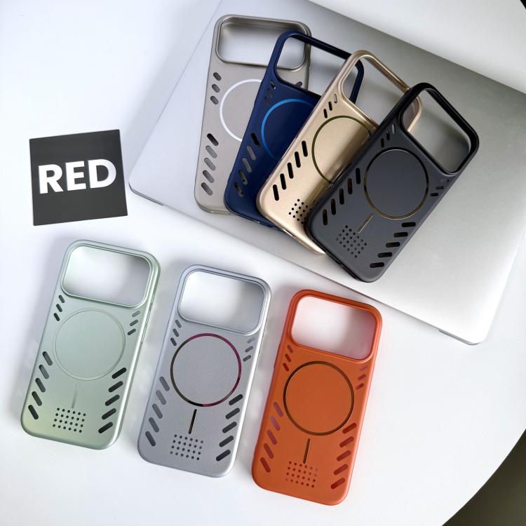 For iPhone 15 Pro Max Metallic Paint Cooling PC Magnetic Phone Case