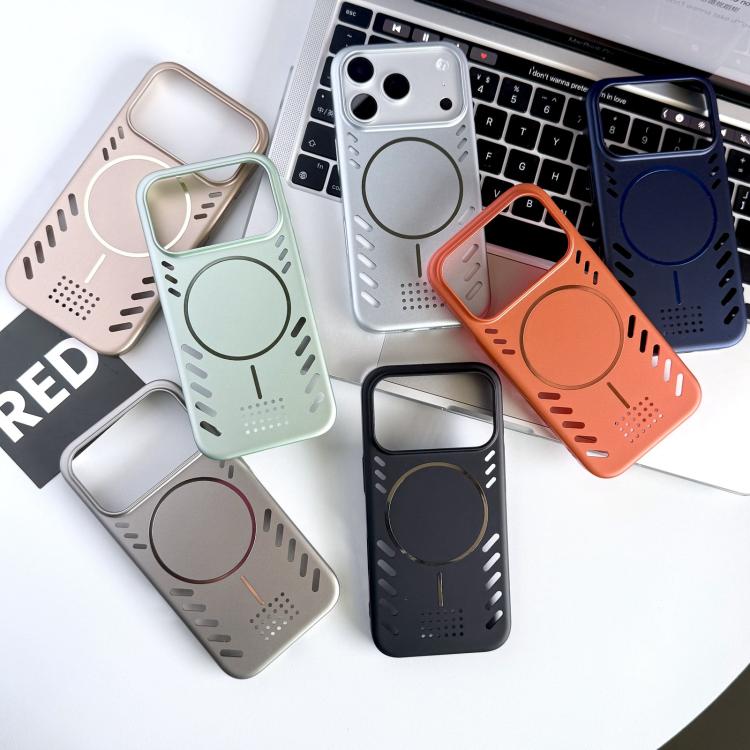 For iPhone 15 Pro Max Metallic Paint Cooling PC Magnetic Phone Case