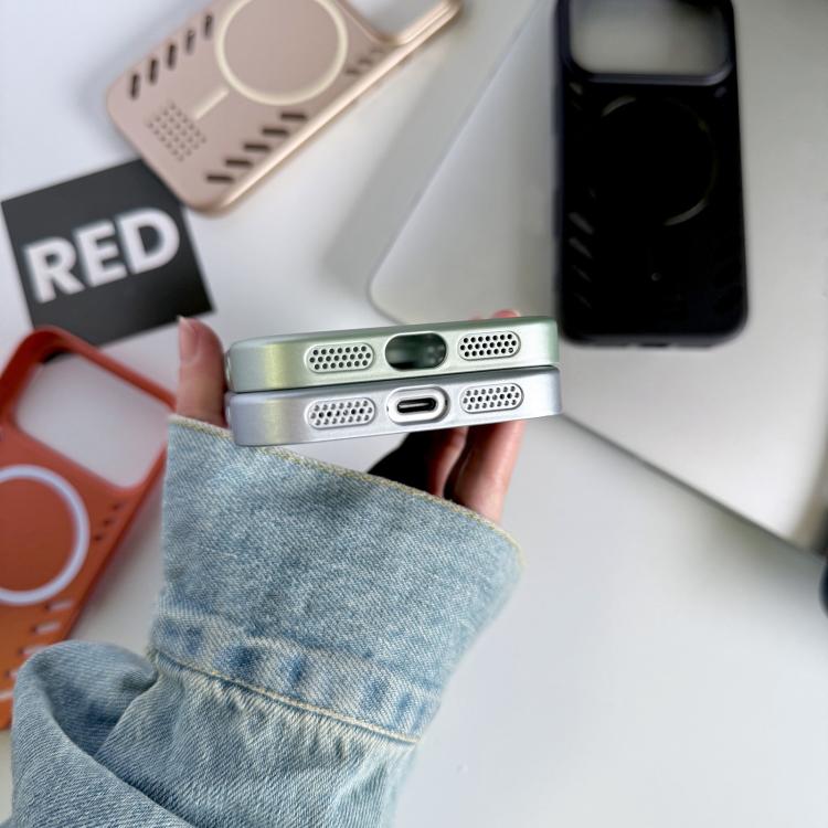 For iPhone 15 Pro Max Metallic Paint Cooling PC Magnetic Phone Case