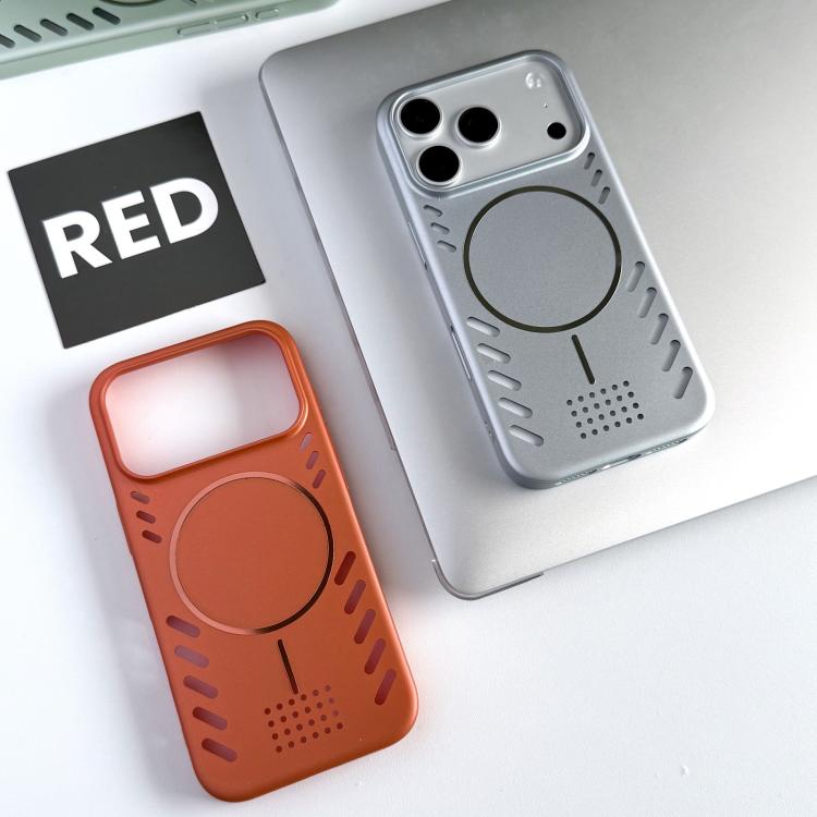 For iPhone 15 Pro Max Metallic Paint Cooling PC Magnetic Phone Case