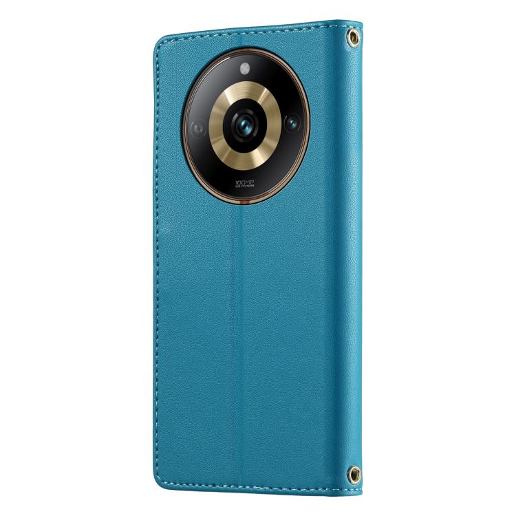 For Realme 11 Pro Cute Cats Magnetic Closure Vegan Leather Phone Case with Strap