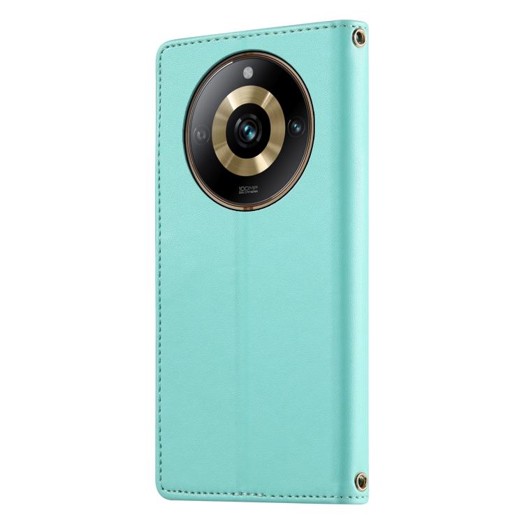 For Realme 11 Pro Cute Cats Magnetic Closure Vegan Leather Phone Case with Strap