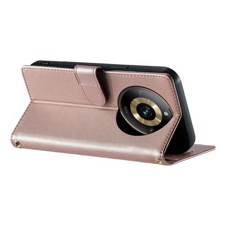 For Realme 11 Pro Cute Cats Magnetic Closure Vegan Leather Phone Case with Strap