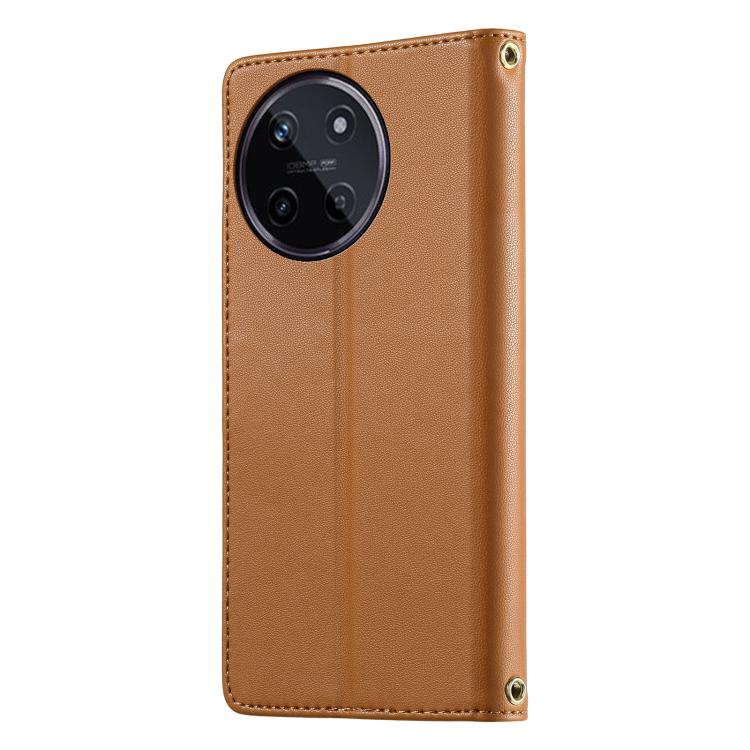 For Realme 11 4G Cute Cats Magnetic Closure Vegan Leather Phone Case with Strap