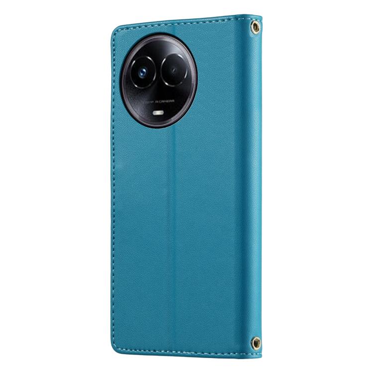 For Realme 11 5G Cute Cats Magnetic Closure Vegan Leather Phone Case with Strap