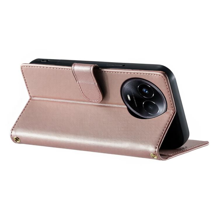 For Realme 11 5G Cute Cats Magnetic Closure Vegan Leather Phone Case with Strap