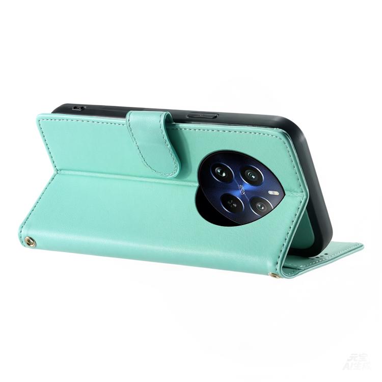 For Realme 12 Pro 5G / 12 Pro+ 5G Cute Cats Magnetic Closure Vegan Leather Phone Case with Strap