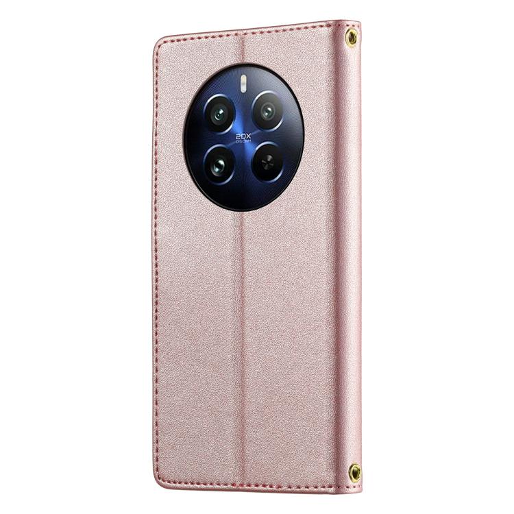For Realme 12 Pro 5G / 12 Pro+ 5G Cute Cats Magnetic Closure Vegan Leather Phone Case with Strap