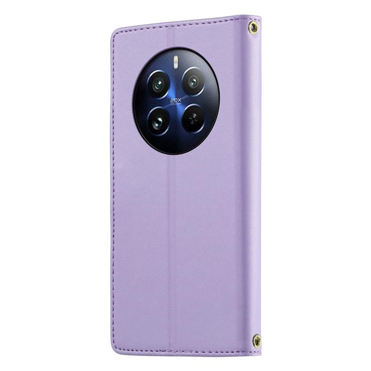 For Realme 12 Pro 5G / 12 Pro+ 5G Cute Cats Magnetic Closure Vegan Leather Phone Case with Strap