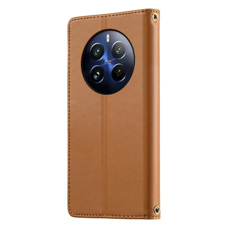 For Realme 12 Pro 5G / 12 Pro+ 5G Cute Cats Magnetic Closure Vegan Leather Phone Case with Strap