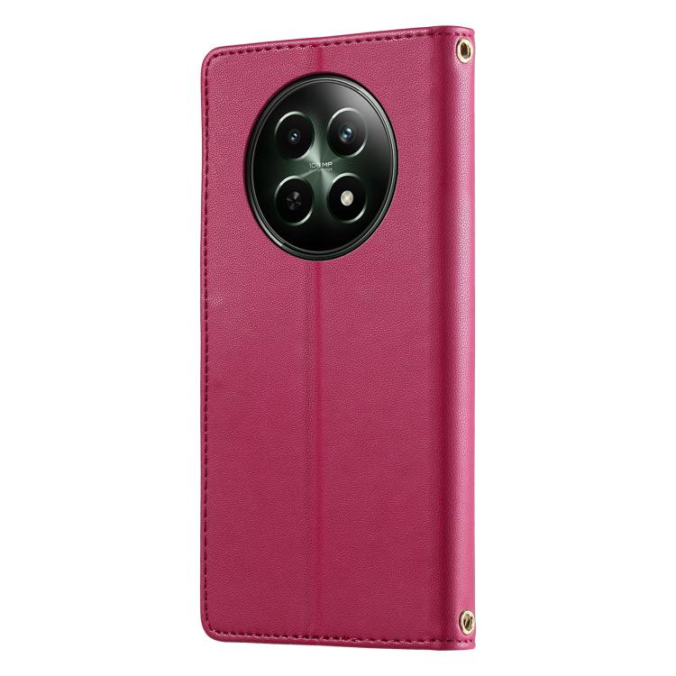 For Realme 12 5G / 12x 5G / C65 5G Cute Cats Magnetic Closure Vegan Leather Phone Case with Strap
