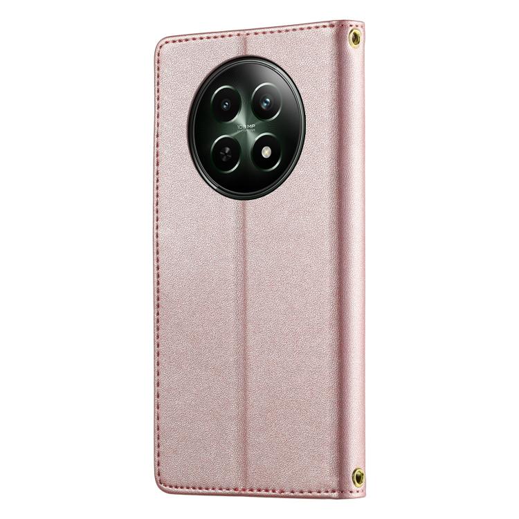 For Realme 12 5G / 12x 5G / C65 5G Cute Cats Magnetic Closure Vegan Leather Phone Case with Strap