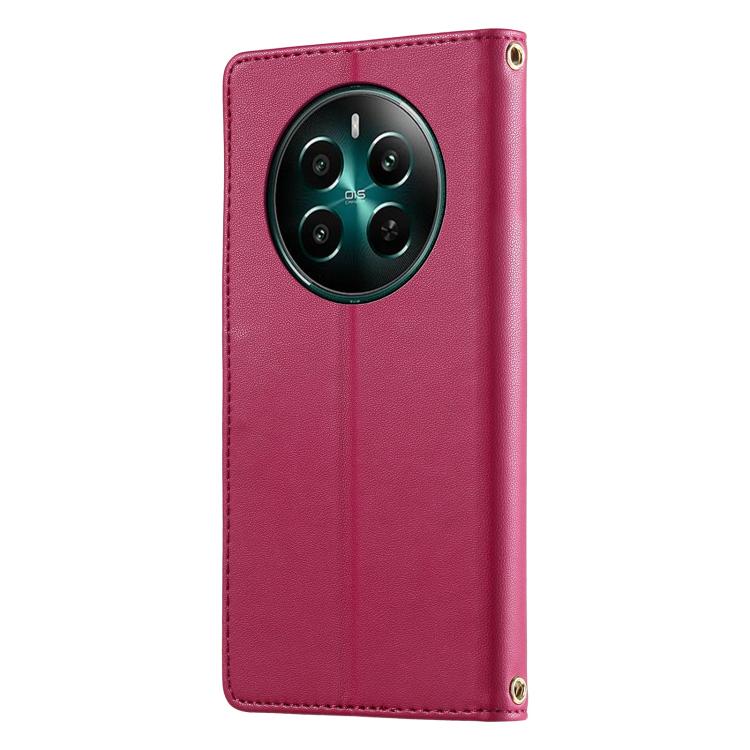 For Realme 12+ / Narzo 70 5G Cute Cats Magnetic Closure Vegan Leather Phone Case with Strap