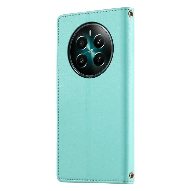 For Realme 12+ / Narzo 70 5G Cute Cats Magnetic Closure Vegan Leather Phone Case with Strap