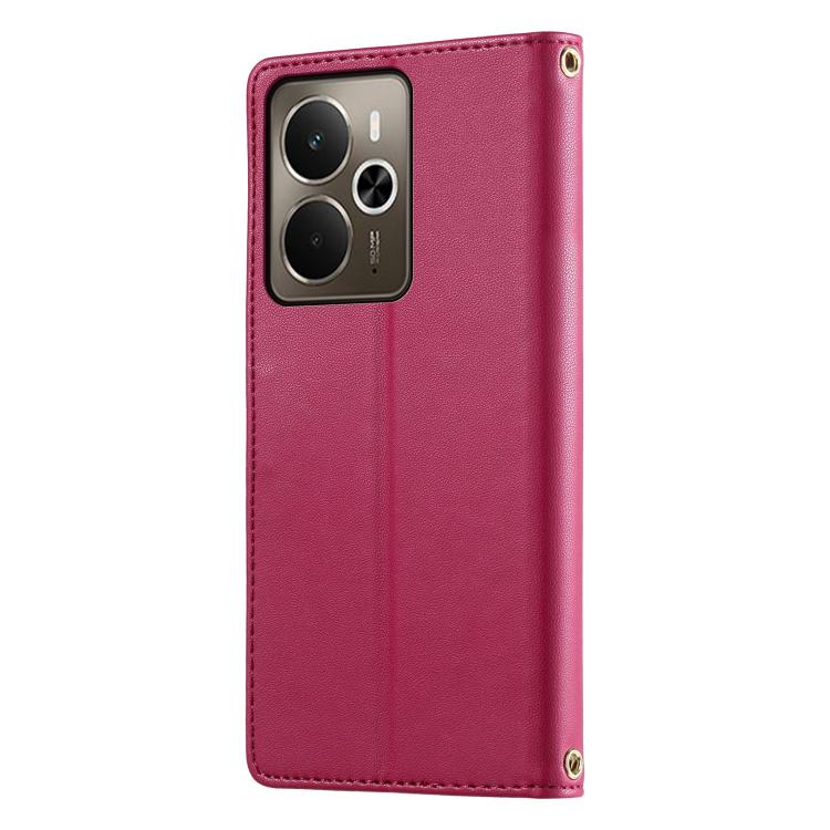 For Realme 14 5G / P3 5G Cute Cats Magnetic Closure Vegan Leather Phone Case with Strap