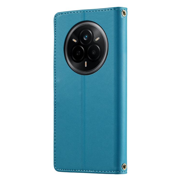 For Realme 14 Pro Cute Cats Magnetic Closure Vegan Leather Phone Case with Strap