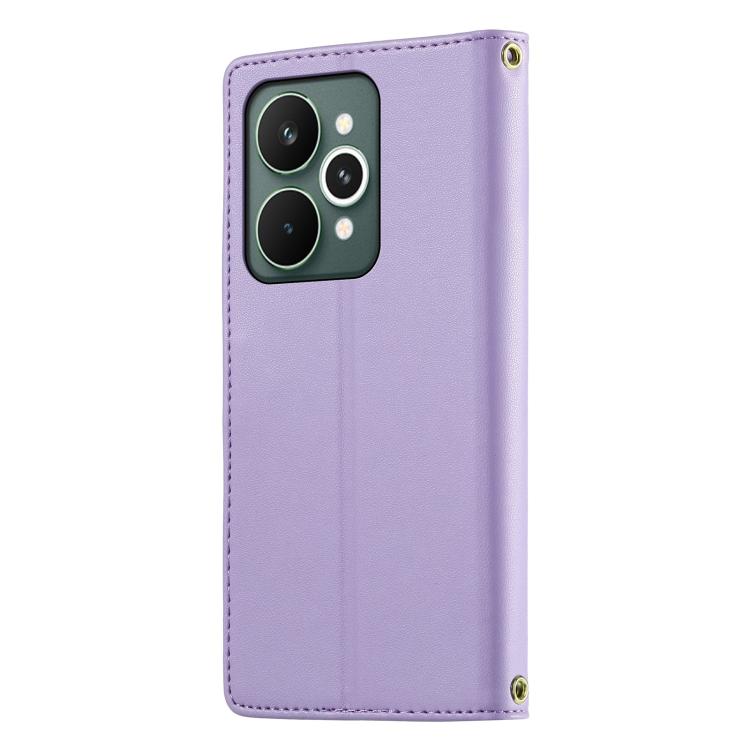 For Realme 15 / 15 Pro 5G Cute Cats Magnetic Closure Vegan Leather Phone Case with Strap