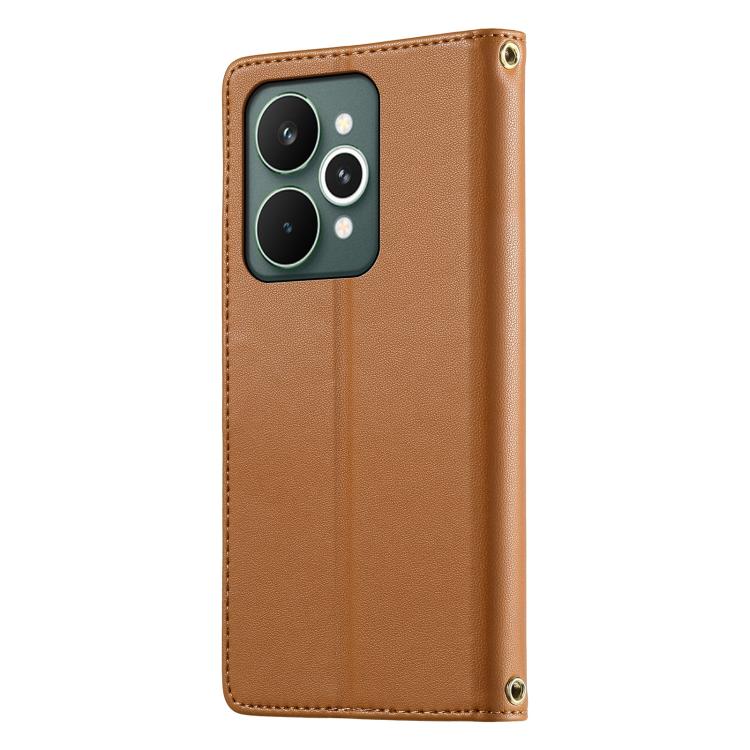 For Realme 15 / 15 Pro 5G Cute Cats Magnetic Closure Vegan Leather Phone Case with Strap