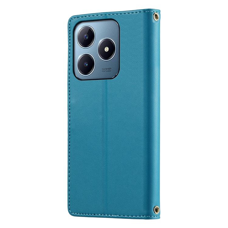 For Realme C63 4G / C61 4G / Narzo N63 4G Cute Cats Magnetic Closure Vegan Leather Phone Case with Strap