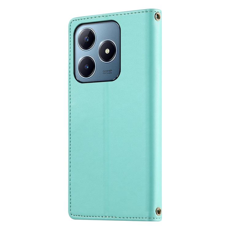 For Realme C63 4G / C61 4G / Narzo N63 4G Cute Cats Magnetic Closure Vegan Leather Phone Case with Strap