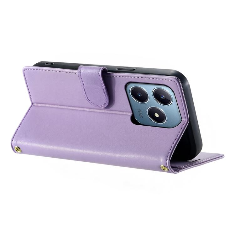 For Realme C63 4G / C61 4G / Narzo N63 4G Cute Cats Magnetic Closure Vegan Leather Phone Case with Strap