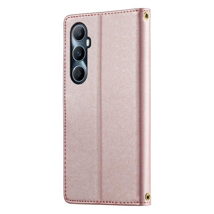 For Realme C65 4G Cute Cats Magnetic Closure Vegan Leather Phone Case with Strap