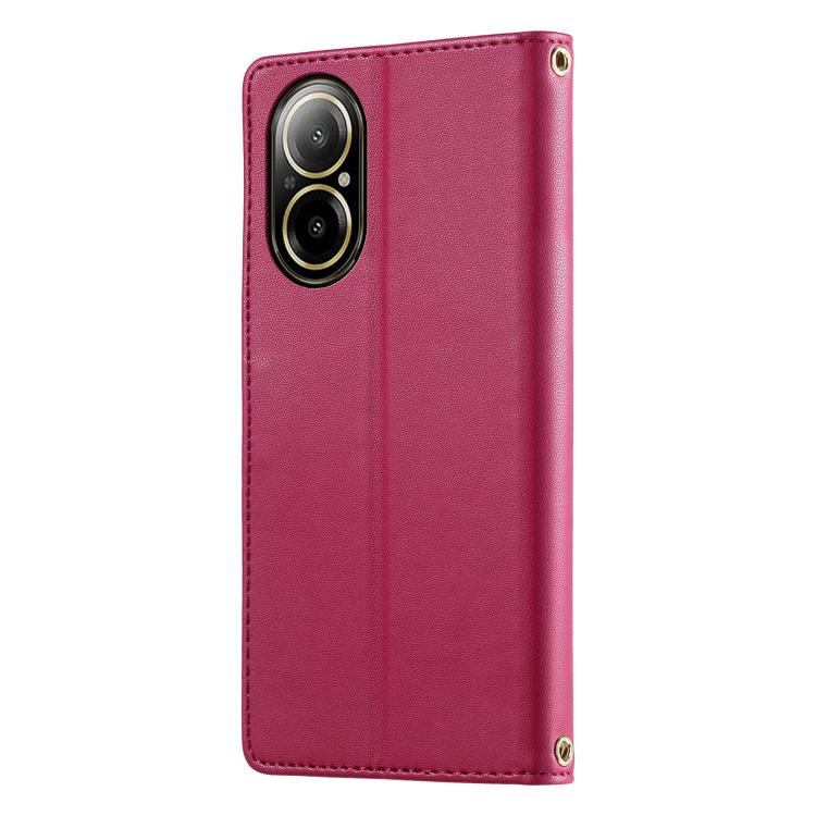 For Realme C67 4G / 12 Lite 4G Cute Cats Magnetic Closure Vegan Leather Phone Case with Strap