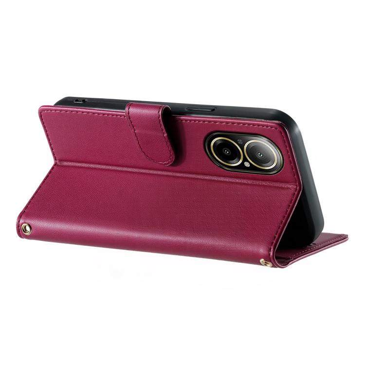 For Realme C67 4G / 12 Lite 4G Cute Cats Magnetic Closure Vegan Leather Phone Case with Strap