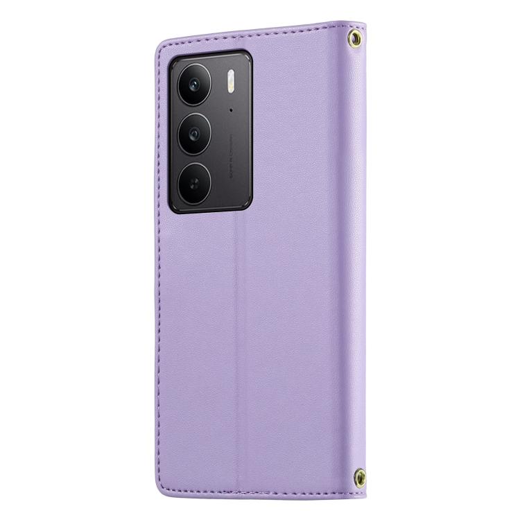 For Realme C75 4G / 14x 5G Cute Cats Magnetic Closure Vegan Leather Phone Case with Strap