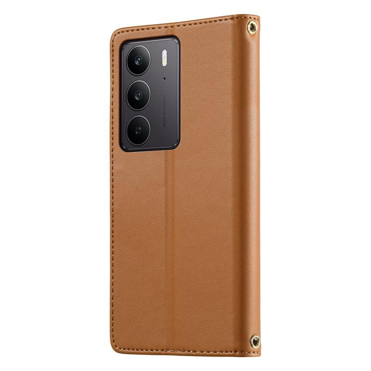 For Realme C75 4G / 14x 5G Cute Cats Magnetic Closure Vegan Leather Phone Case with Strap