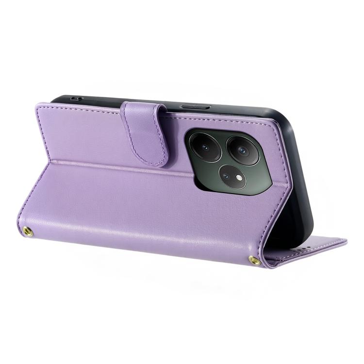 For Realme GT 6 Global Cute Cats Magnetic Closure Vegan Leather Phone Case with Strap